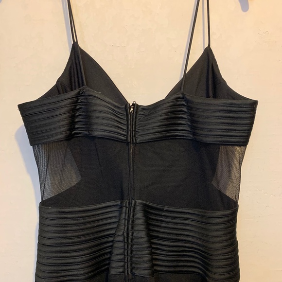 JS Collections Black Sheer Crisscross Cocktail Dress Size 10 - Picture 2 of 7